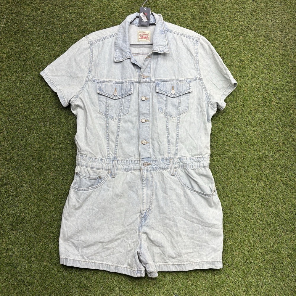 Levis Denim Romper Womens 2XL XXL Type 3 Shorts Jumpsuit Light Wash NWT
